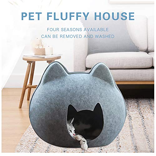 Casa para gatos, cama extraíble para gatos, saco de dormir para cuevas, casa para mascotas, cesta para gatos con cojín, tela de fieltro, nido para cachorros, gatos, suministros para dormir para perros