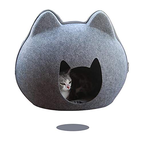 Casa para gatos, cama extraíble para gatos, saco de dormir para cuevas, casa para mascotas, cesta para gatos con cojín, tela de fieltro, nido para cachorros, gatos, suministros para dormir para perros