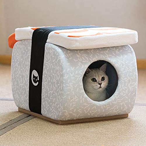 Casetas y condominios para gatos Gato Cueva Del Gato Nido Cuatro Estaciones Universal Cerrado Casa Del Gato Del Gato Del Sushi De Heces Suministros Nido De Animal Doméstico Del Gato Animal House Otoma