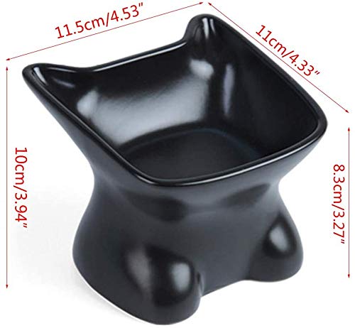 Cat Bowls, Alimentador Del Animal Doméstico Inclinado Cerámica Cerámica Patrón Comedero De La Historieta Por Un Gato O Un Perro,Rosado