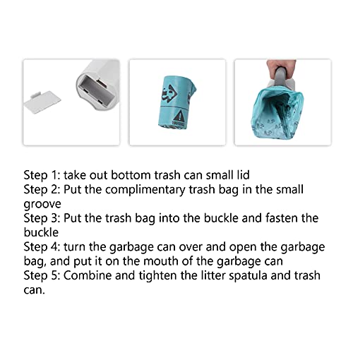 Cat Litter Scooper Pet Cat Litter Pala de Arena con Bolsas de Basura Kitten Pooper Lifter para Limpiar la Caja de Arena para Gatos