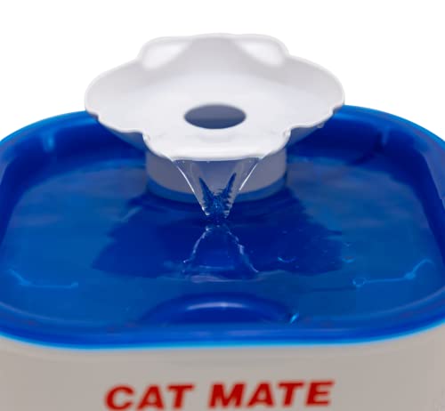 Cat Mate Fuente de Agua para Mascotas Shell 3L (Parte Superior Azul/Base Blanca)