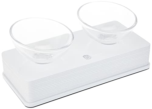 Catit Design Contemporary - Cenador Doble de Cristal Elevado, Multiusos, Color Blanco