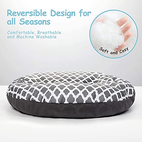CatRomance Cama para Perros y Gatos Grandes de Cálida 63cm de Diámetro, Sofá Cama para Mascotas Lavable con Suave Cojín Desmontable para Gatos Grandes, Perros Pequeños y Medianos, 63x63x23 cm