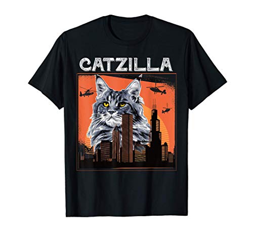 Catzilla vintage, gatito divertido, gato | Arte retro Camiseta