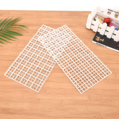 CCCYMM 4 piezas de rejilla divisor bandeja huevo cajón Louvre acuario peces tanque inferior aislamiento, color blanco