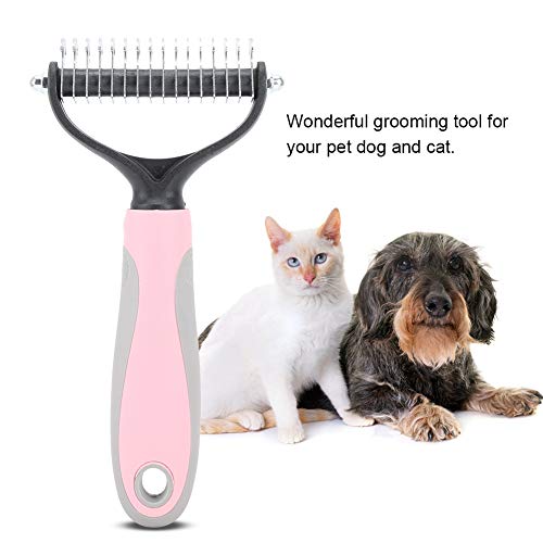 Cepillo De Aseo Para Mascotas Herramientas De Aseo Para Perros Y Gatos De Doble Cara Quita Eficazmente El Pelo De Gatos Y Perros Peine Para Mascotas Protege El Cepillo De Pelo Para Mascotas (Rosa)