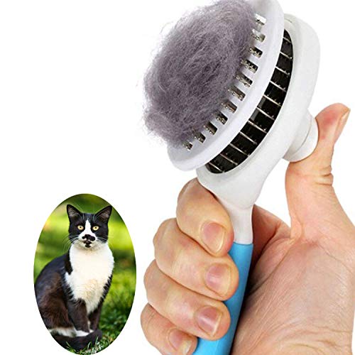 Cepillo par Gatos, Autolimpiante Cepillos de Aseo para Mascotas – Elimina suavemente la Capa Inferior Suelta, las Esteras Enredado Cepillo para Gatos Perros Masaje Cepillos Autolimpiantes