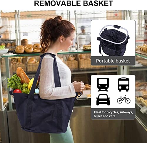 Cesta Bicicleta Delantera Desmontable,Cesta Plegable para Bicicletas Bolsa de Transporte de Mascotas con Marco de Aleación de Aluminio Cesta Bici para Perros Gatos,Bolsa de Compras Ecológica