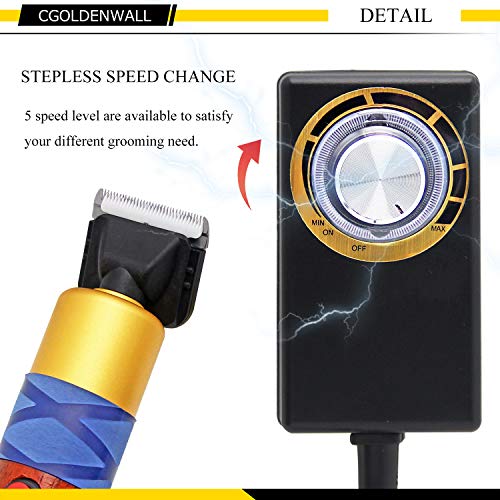 CGOLDENWALL Cortapelo para Mascotas 200W - Bajo Ruido y Vibración - Clippers para Animal Profesional con Cable de 3m Ideal para Conejo/Perro/Gato/Oveja y Otros Animales
