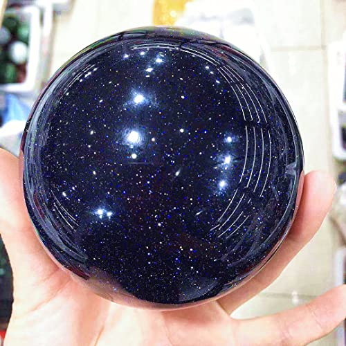 CHANWA Natural Sapphire Sand Crystal Ball Reiki Sala de curación Decoración de la decoración de Acuario Muebles for el hogar Cristal de curación Natural (Size : 60-65mm)