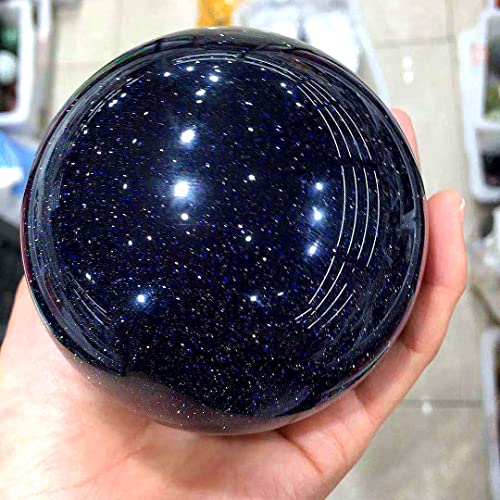 CHANWA Natural Sapphire Sand Crystal Ball Reiki Sala de curación Decoración de la decoración de Acuario Muebles for el hogar Cristal de curación Natural (Size : 60-65mm)