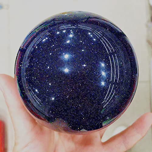 CHANWA Natural Sapphire Sand Crystal Ball Reiki Sala de curación Decoración de la decoración de Acuario Muebles for el hogar Cristal de curación Natural (Size : 60-65mm)