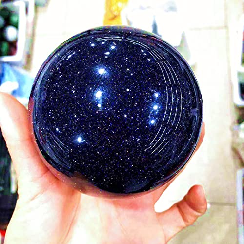 CHANWA Natural Sapphire Sand Crystal Ball Reiki Sala de curación Decoración de la decoración de Acuario Muebles for el hogar Cristal de curación Natural (Size : 60-65mm)