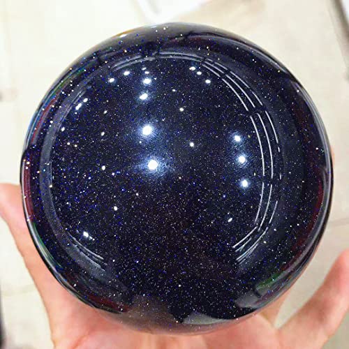 CHANWA Natural Sapphire Sand Crystal Ball Reiki Sala de curación Decoración de la decoración de Acuario Muebles for el hogar Cristal de curación Natural (Size : 60-65mm)