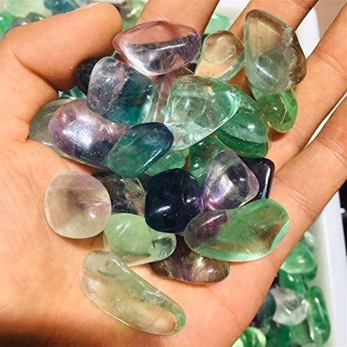 CHANWA Piedras de Grava de fluorita Colorida Colorida Natural de fluorita for Acuario Cristal de curación Natural (Size : 500g)