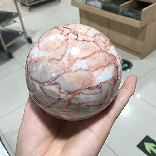CHANWA Red Natural Red Ball Reiki Curación Sala De Decoración, Decoración del Hogar, Muebles De Acuario Cristal de curación Natural (Size : 400-450g)