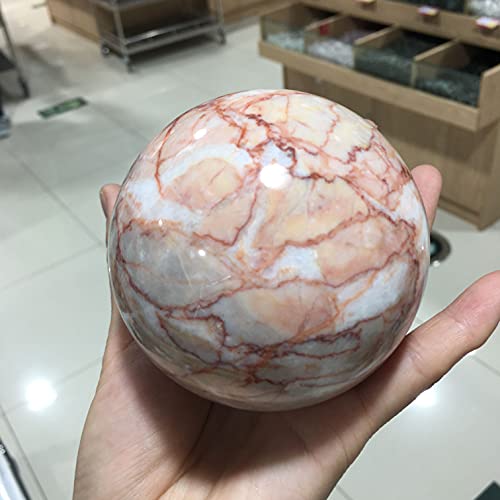 CHANWA Red Natural Red Ball Reiki Curación Sala De Decoración, Decoración del Hogar, Muebles De Acuario Cristal de curación Natural (Size : 400-450g)