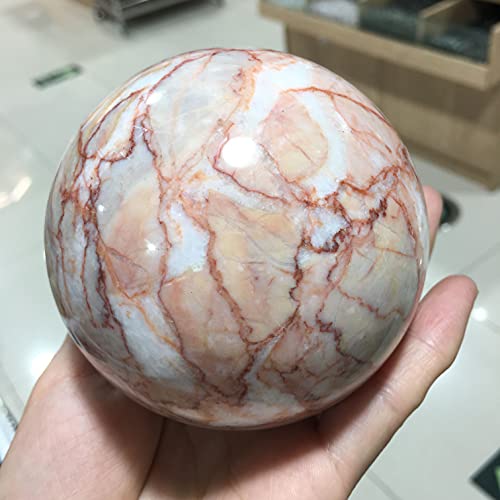 CHANWA Red Natural Red Ball Reiki Curación Sala De Decoración, Decoración del Hogar, Muebles De Acuario Cristal de curación Natural (Size : 400-450g)
