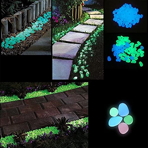 CHIKIXSON Piedras Luminosas, 100 Piezas de Guijarros Decorativos Luminosos Coloridos para Jardines, Pasillos de Patio, Acuarios, Tanques de Peces, Jarrones (Rosa)