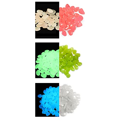 CHIKIXSON Piedras Luminosas, 100 Piezas de Guijarros Decorativos Luminosos Coloridos para Jardines, Pasillos de Patio, Acuarios, Tanques de Peces, Jarrones (Rosa)