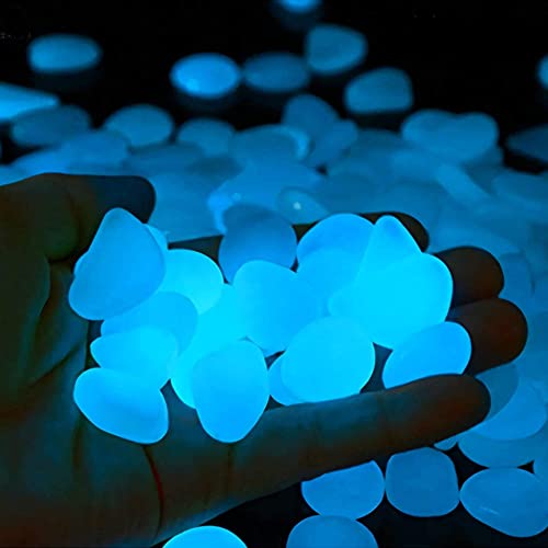 CHIKIXSON Piedras Luminosas, 100 Piezas de Guijarros Decorativos Luminosos Coloridos para Jardines, Pasillos de Patio, Acuarios, Tanques de Peces, Jarrones (Rosa)