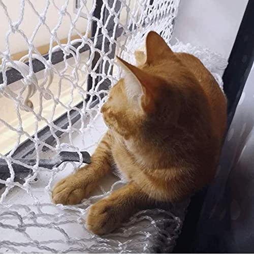 CHINLIFE Red De Seguridad para Gatos Balcón Red De Protección para Mascotas Blanco Nylon Anticaída Cerca De Malla De Nailon, para Interior Y Exterior Ventana Escalera Jardín Red Trepadora De Plantas