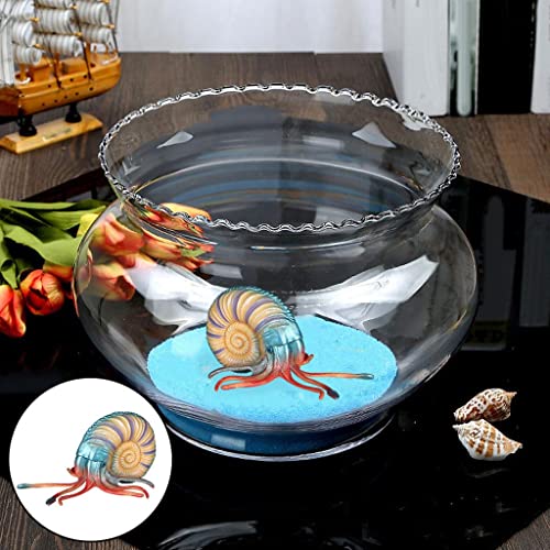chiwanji Figuras de Caracoles Realistas, Juguetes Educativos, Acuario, Paisajismo, Pecera, Decoración, Modelo de Animal Marino, Océano, Animal Marino para Niño - Azul