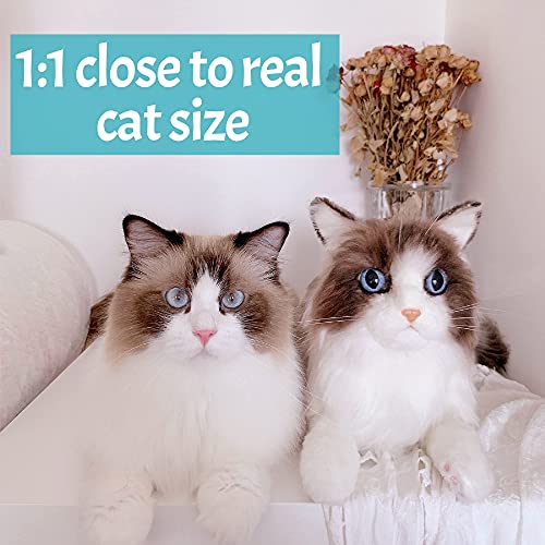 Chongker Animales de peluche hechos a mano realistas de juguete de peluche para mascotas, regalos para mujeres, cumpleaños, aniversario, amante de los gatos