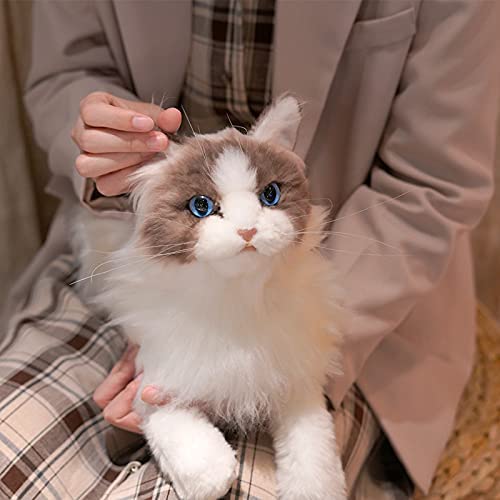 Chongker Animales de peluche hechos a mano realistas de juguete de peluche para mascotas, regalos para mujeres, cumpleaños, aniversario, amante de los gatos