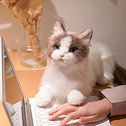 Chongker Animales de peluche hechos a mano realistas de juguete de peluche para mascotas, regalos para mujeres, cumpleaños, aniversario, amante de los gatos