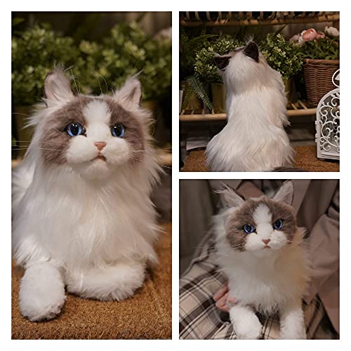 Chongker Animales de peluche hechos a mano realistas de juguete de peluche para mascotas, regalos para mujeres, cumpleaños, aniversario, amante de los gatos