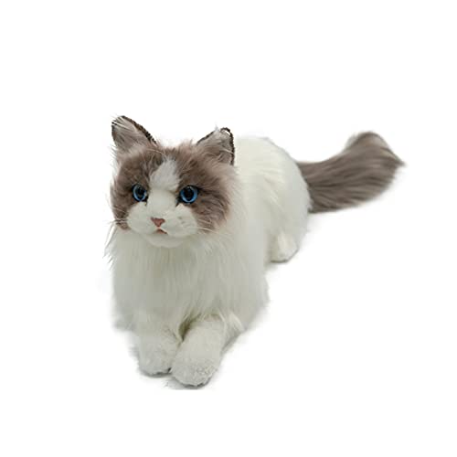 Chongker Animales de peluche hechos a mano realistas de juguete de peluche para mascotas, regalos para mujeres, cumpleaños, aniversario, amante de los gatos