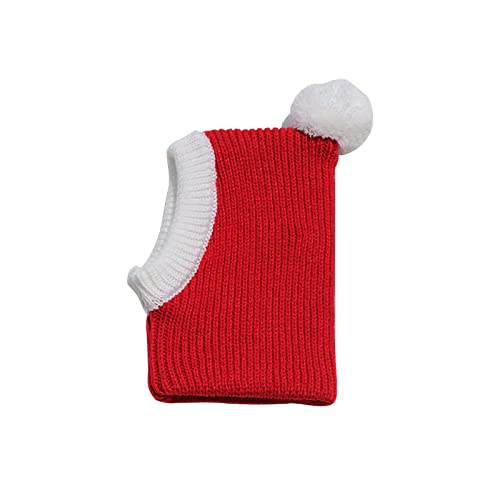 CIDCIJN Sombrero para Mascotas - Sombrero para Mascotas Invierno Cálido De Punto Perro De Navidad Shiba Inu Teddy Big Dog British Shorthair Cat Christmas Red Hat Family Hats, L (Cuello32,62Cm)