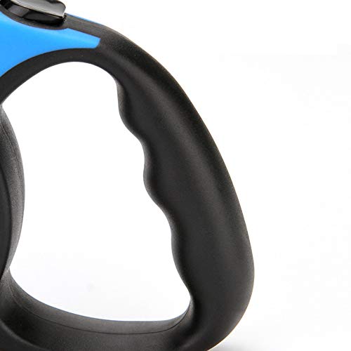 CINY Correa Retráctil para Perros, Correa Telescópica para Mascotas Perro Pequeño y Mediano, Cuerda De Tracción para Gatos Sin Enredos, Fácil Bloqueo y Freno, Mango Resistente, Azul (Extensible 3 m)