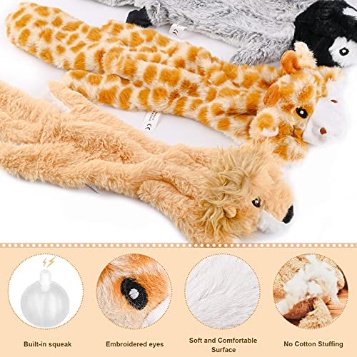 CITAMAMA Juguete para Perro Chirriante, 5 Paquete Juguetes con Sonido para Perros sin Relleno Juguetes de Peluche para Juguete para Masticar Cachorros Juego Interactivo para Perros