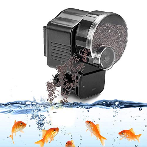 cloudbox Alimentador de Acuario - Acuario casero Tanque de Peces Alimentador automático de Alimentos Temporizador Negro
