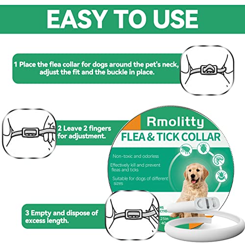 Collar Antipulgas Perros, Seguro y Eficaz Collar Antiparasitario Perros Hecho de Aceites Esenciales 100%, Collares Antipulgas para Perros de 12 Meses de Eficacia para Perros de Todos Los Tamaños