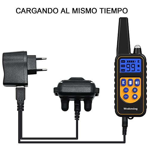 Collar de Adiestramiento para Perros, Collar Electrico Perro Recargable y Impermeable para Perros Pequeños, Medianos y Grandes con Control a Distancia 300 Metros, 2 Collars