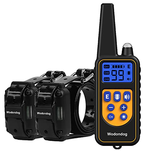 Collar de Adiestramiento para Perros, Collar Electrico Perro Recargable y Impermeable para Perros Pequeños, Medianos y Grandes con Control a Distancia 300 Metros, 2 Collars