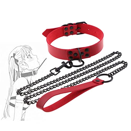 Collar de bloqueo de manga de cuello rojo con cadena de tracción de metal