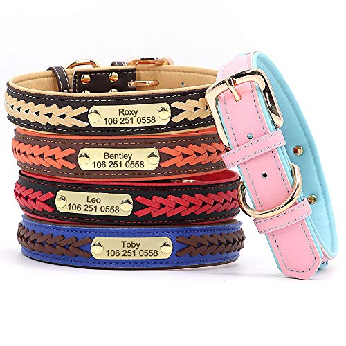Collar de perro personalizado Collares personalizados para mascotas Collares con placa de identificación para mascotas Etiqueta de identificación grabada Grabado para perros pequeños medianos g