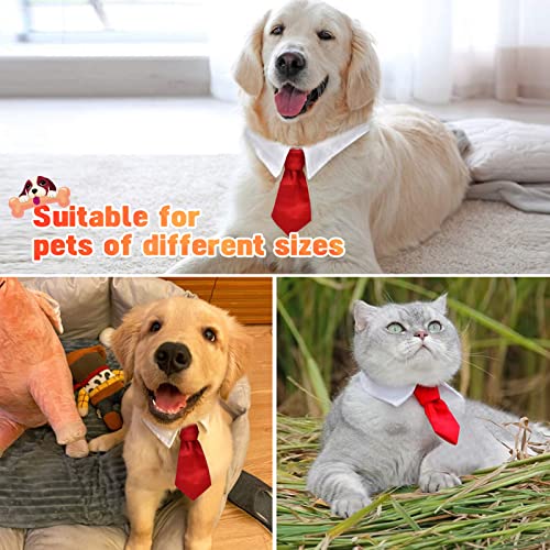 Collar para Perro, Pajarita Ajustable, Corbata para Mascotas, S / M / L, Collar Formal para Perro, Corbata para Traje de Boda para Perros pequeños y Gatos, Corbatas Accesorios para Fiestas (Rojo, L)