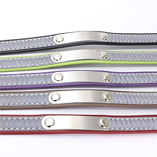 Collar Reflectante Ajustable Personalizados para Gatos Perros Cachorro Gatito con Etiqueta de Nombre Grabado Collar Perro Gato Grande Mediano Pequeño Negro