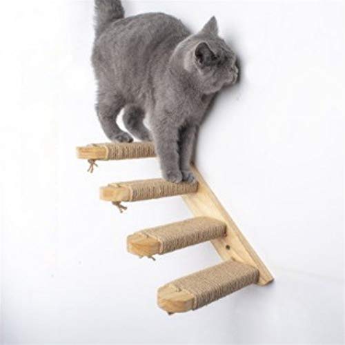 Columna de rascado de gato DIY Muebles de mascotas Cat Tree Montado en la pared Escalada Escalada Escalera de madera Escalera de madera Plataforma de salto Cat Stiming Frame Kitten Tablero de salto de