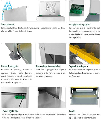 Comedero a pedal antidesperdicios para gallinas – 17 l
