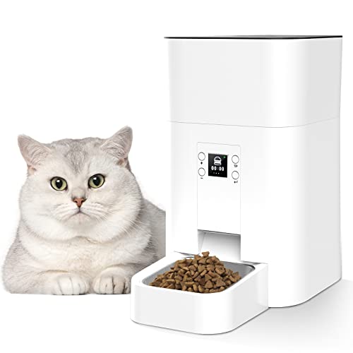 Comedero Automatico 4.5L, Comedero Perro Gatos, Dispensador Inteligente Comida Mascotas de 4 Comidas