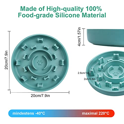 Comedero Lento para Perros y Gatos con Ventosas Antideslizante Silicona Comedero Perro para el Baño y el Adiestramiento de Perros Healthy Pet Bowl Grande