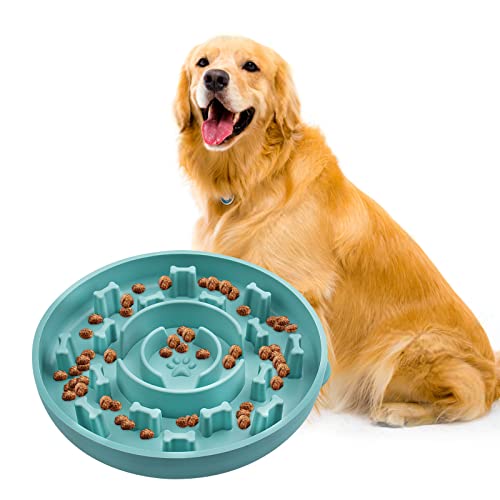 Comedero Lento para Perros y Gatos con Ventosas Antideslizante Silicona Comedero Perro para el Baño y el Adiestramiento de Perros Healthy Pet Bowl Grande