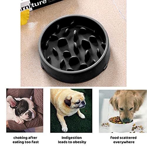 Comedero Perro Gato, Perro de Mascota Slow Food Bowl, Antideslizante Alimentacion Plato alimentador Tazon Comedero,Bebedero Cuenco,ralentizar la Ingesta de Alimentos (a)